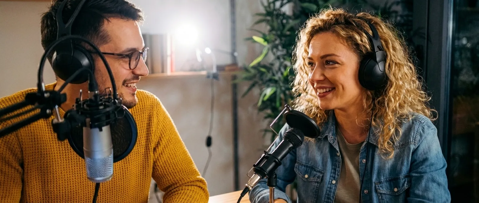 Podcaster viewing AI visibility insights